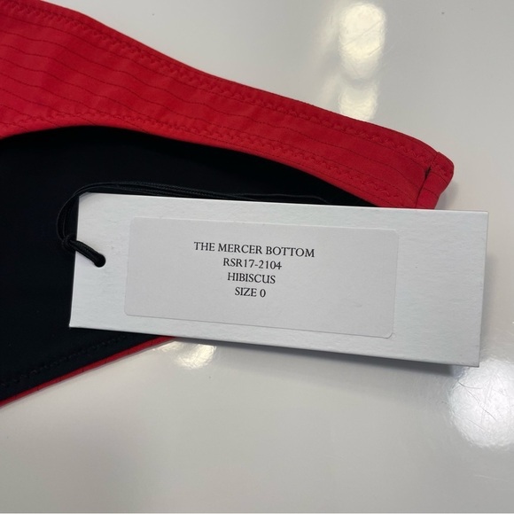 Rochelle Sara Swim Bikini Hibiscus Red Fabi Zip Top Mercer Low Rise Bottoms Sz 0 - Picture 13 of 15